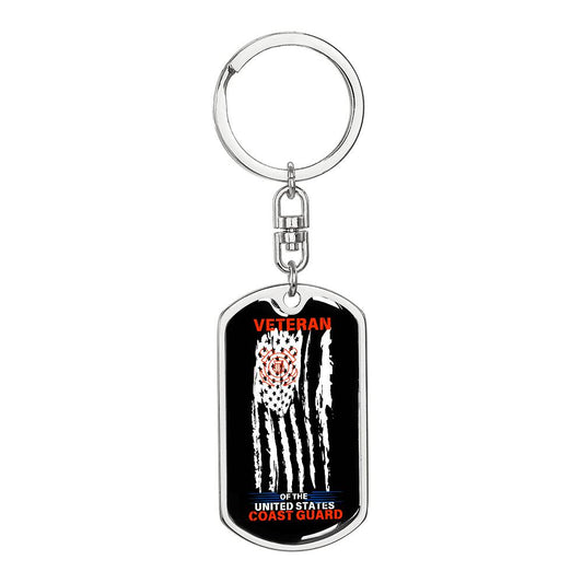 Veteran (Coast Guard)(Add Your Words)- Dog Tag Keychain