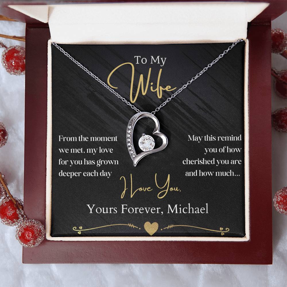 To My Wife- You're So Cherished - Heart Necklace