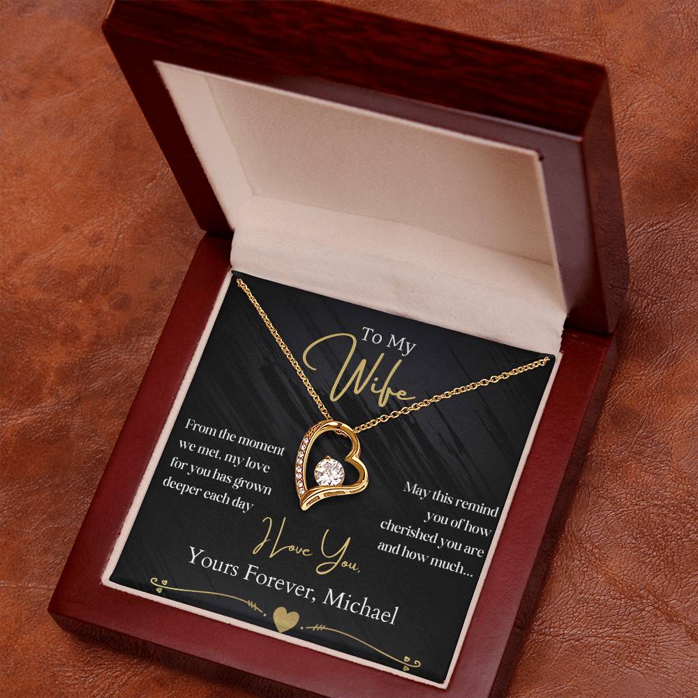 To My Wife- You're So Cherished - Heart Necklace