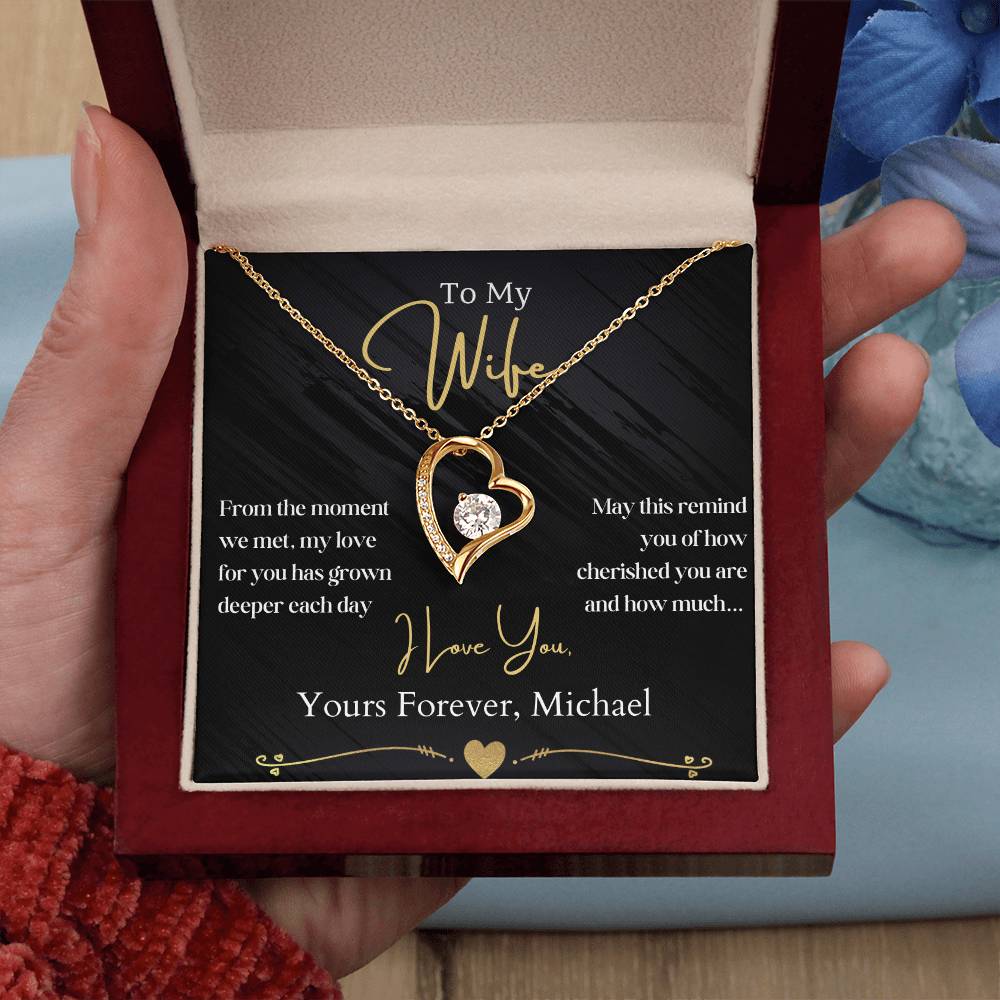 To My Wife- You're So Cherished - Heart Necklace