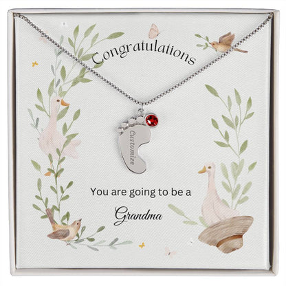 Congratulations  - For Grandmothers, Nanas, MeeMaws etc... - Baby Feet Necklace