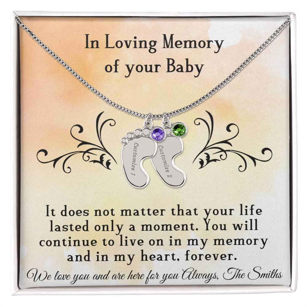 Loving Memory (Loss) - Baby feet Necklace