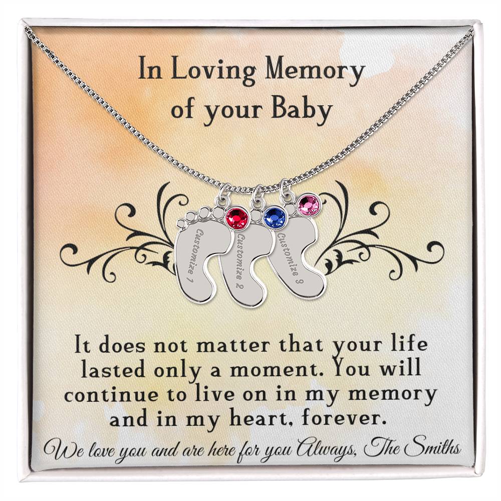 Loving Memory (Loss) - Baby feet Necklace