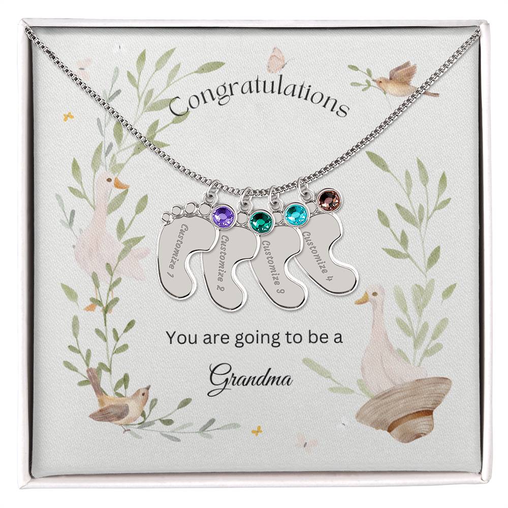 Congratulations  - For Grandmothers, Nanas, MeeMaws etc... - Baby Feet Necklace