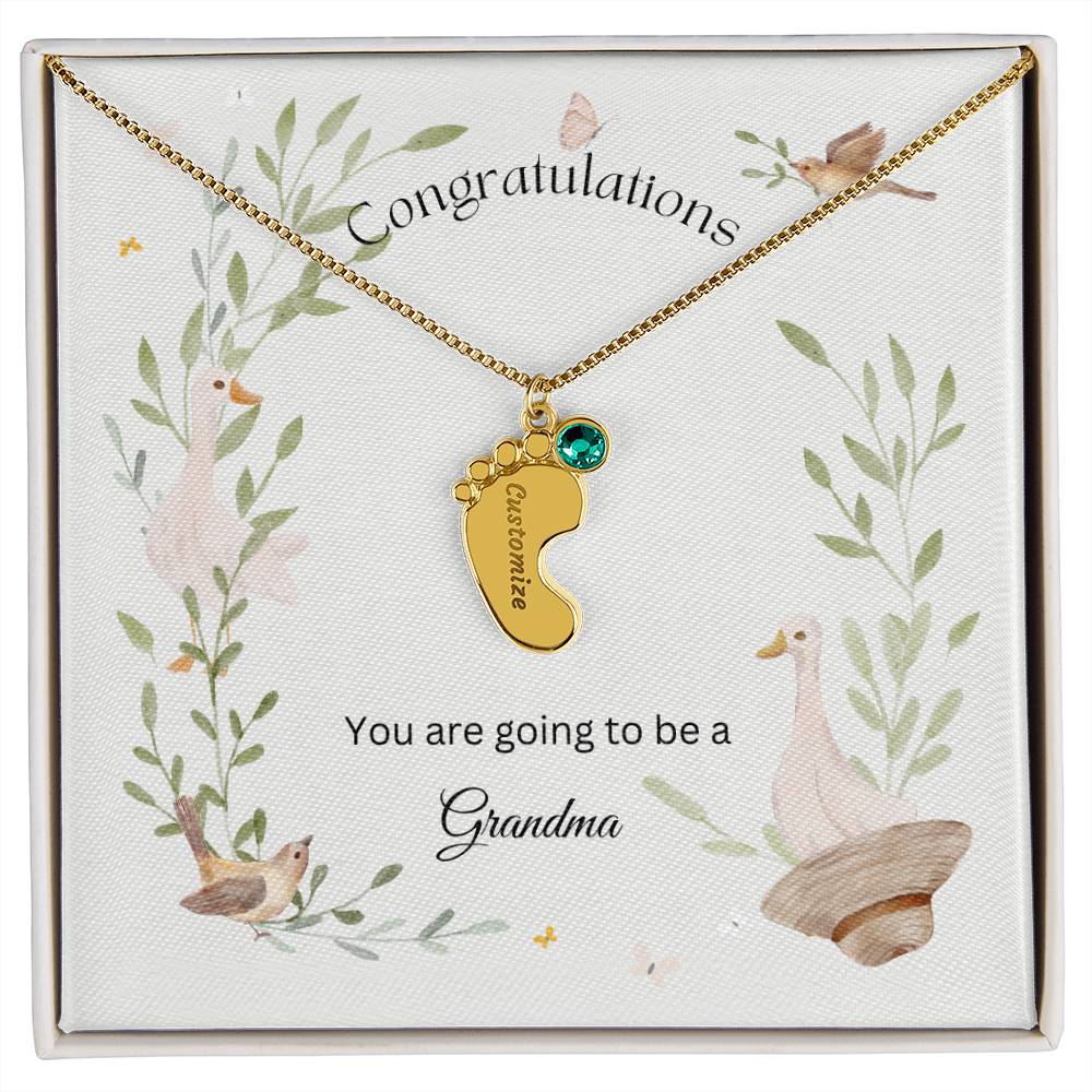 Congratulations  - For Grandmothers, Nanas, MeeMaws etc... - Baby Feet Necklace