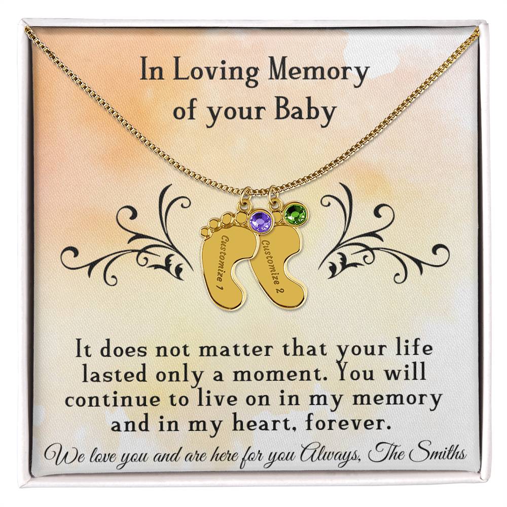 Loving Memory (Loss) - Baby feet Necklace