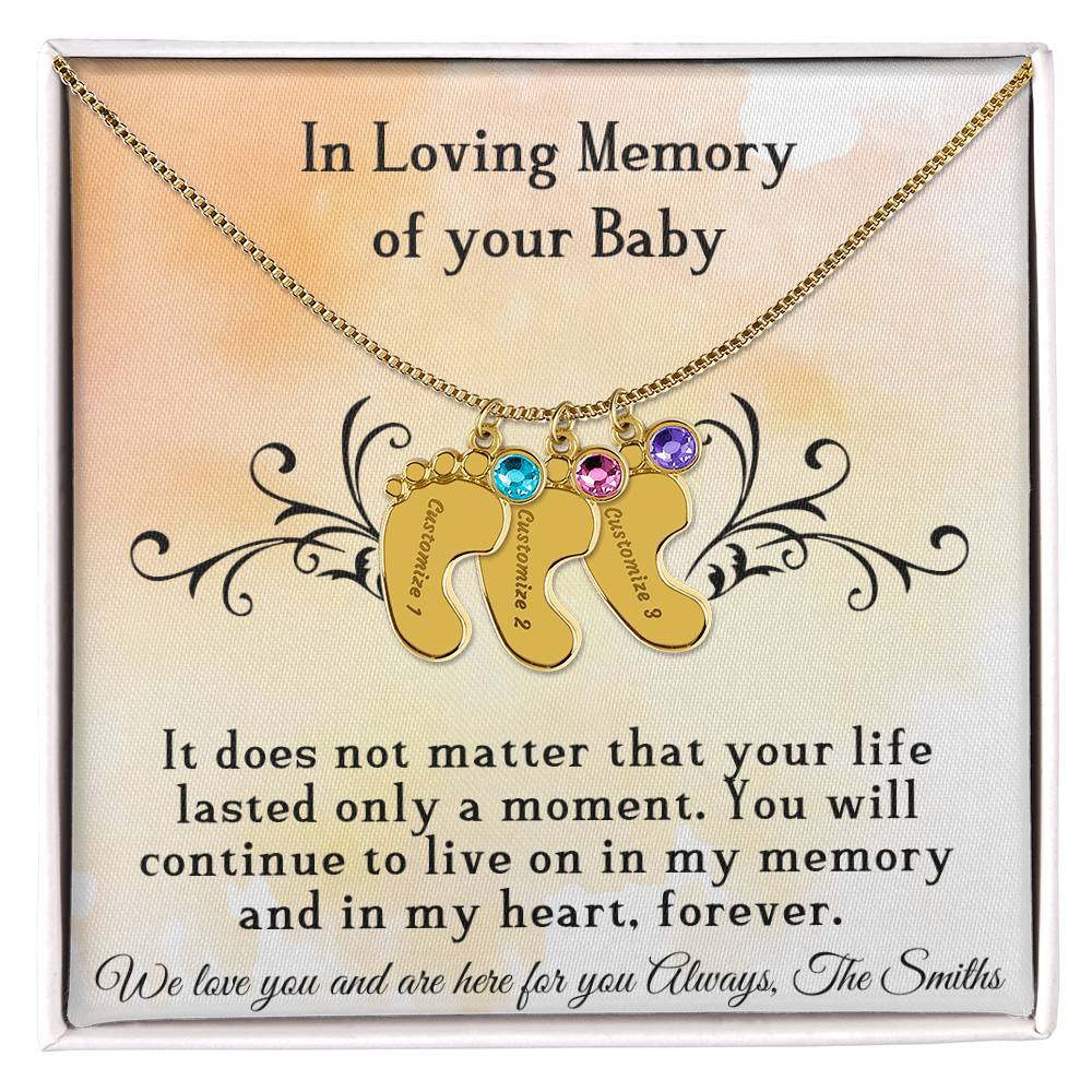 Loving Memory (Loss) - Baby feet Necklace