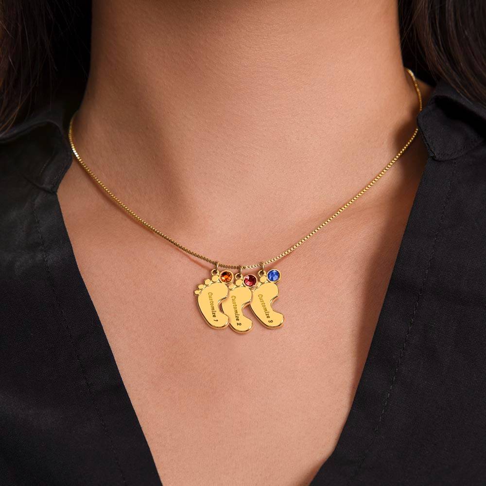 To My Mommy - Baby Feet Necklace