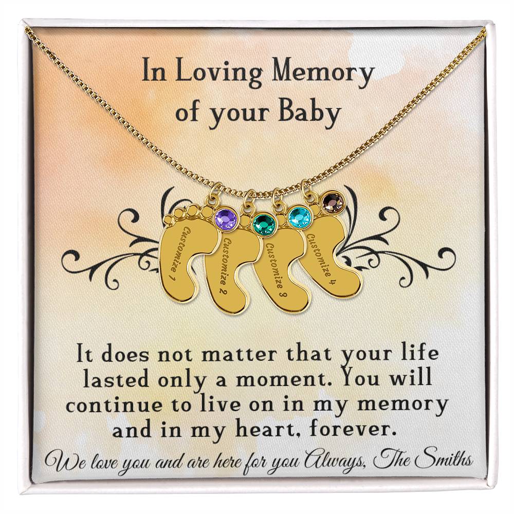 Loving Memory (Loss) - Baby feet Necklace