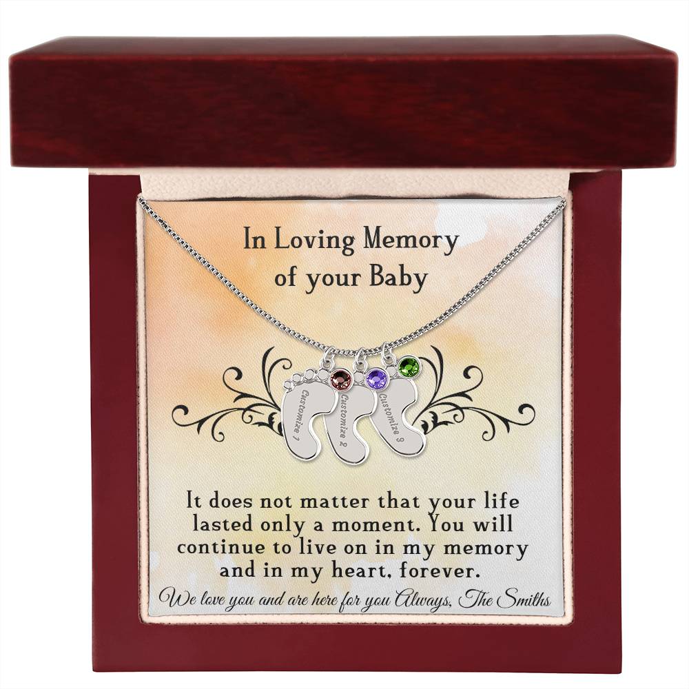 Loving Memory (Loss) - Baby feet Necklace