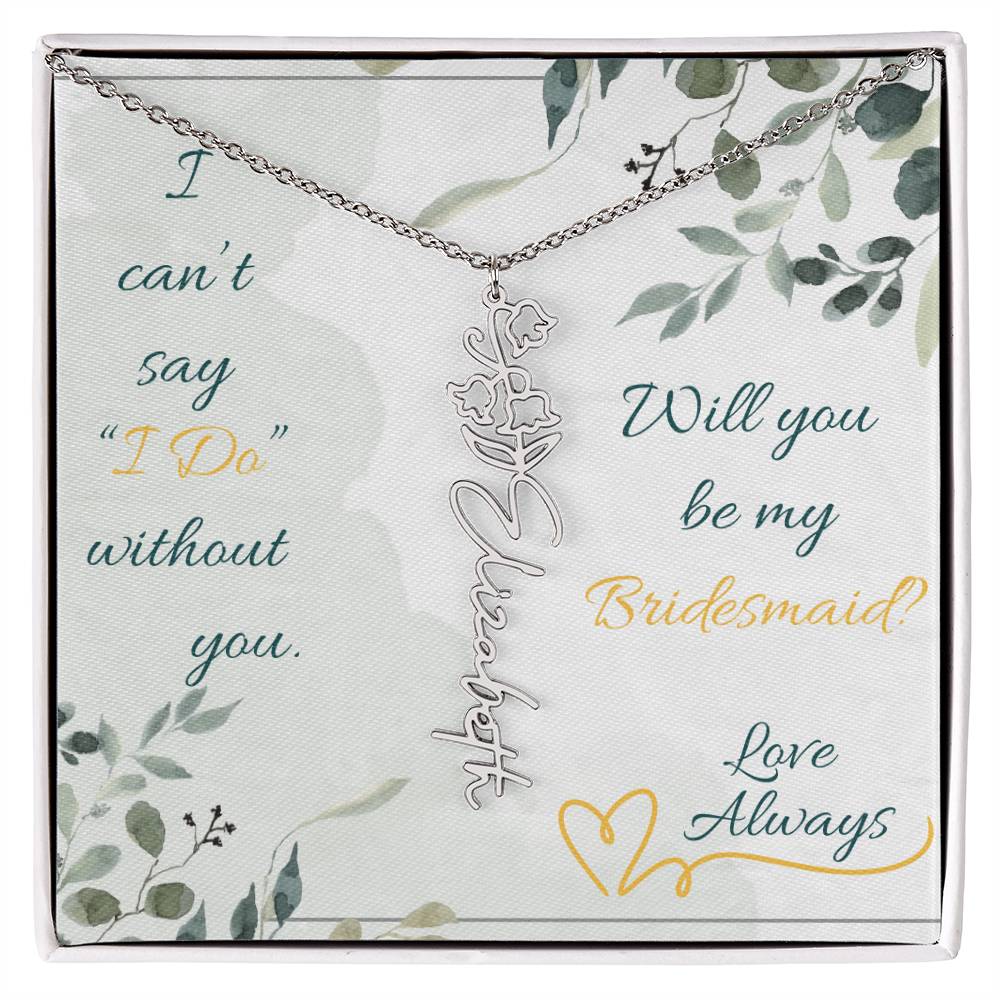 Bridesmaid - Flower Name Necklace