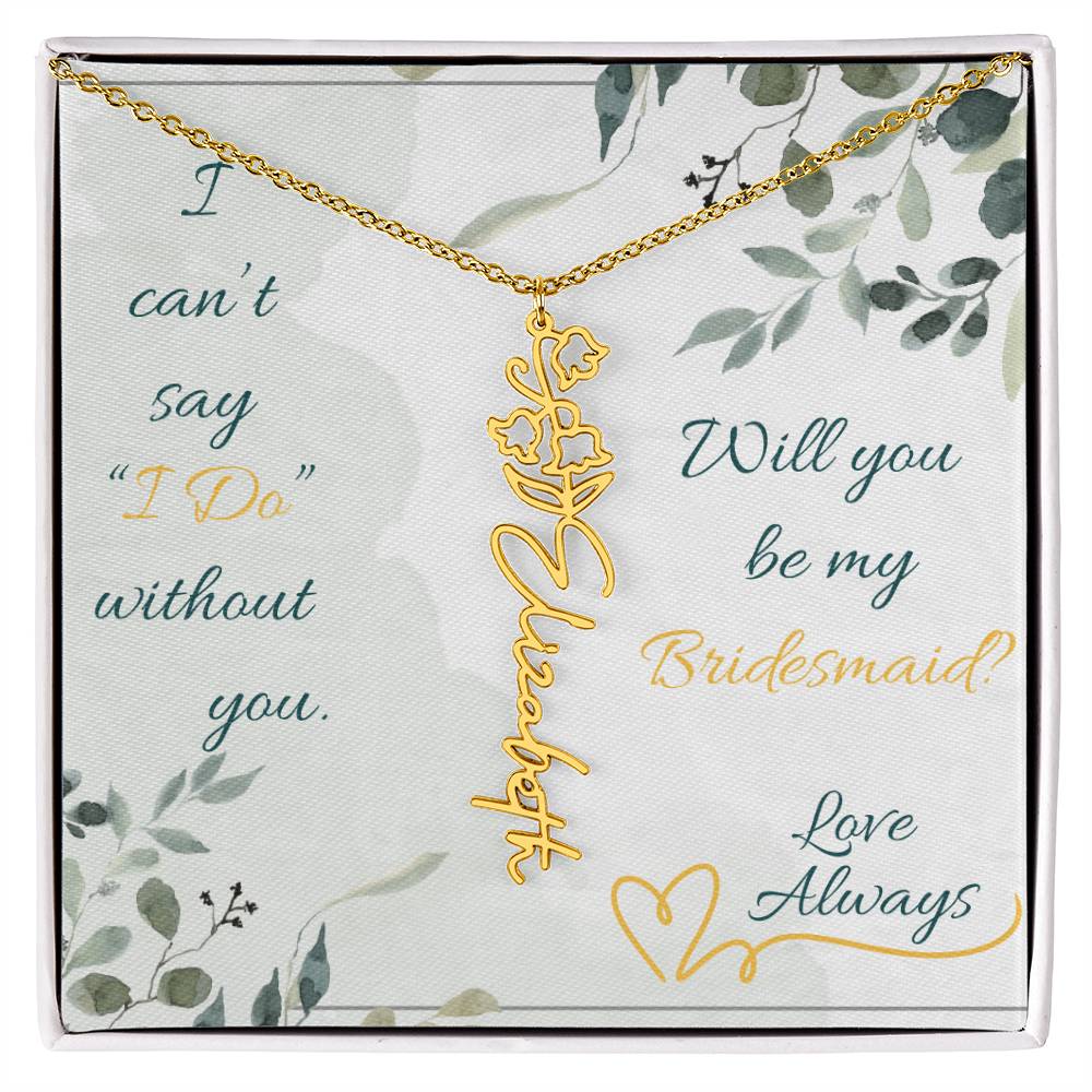 Bridesmaid - Flower Name Necklace