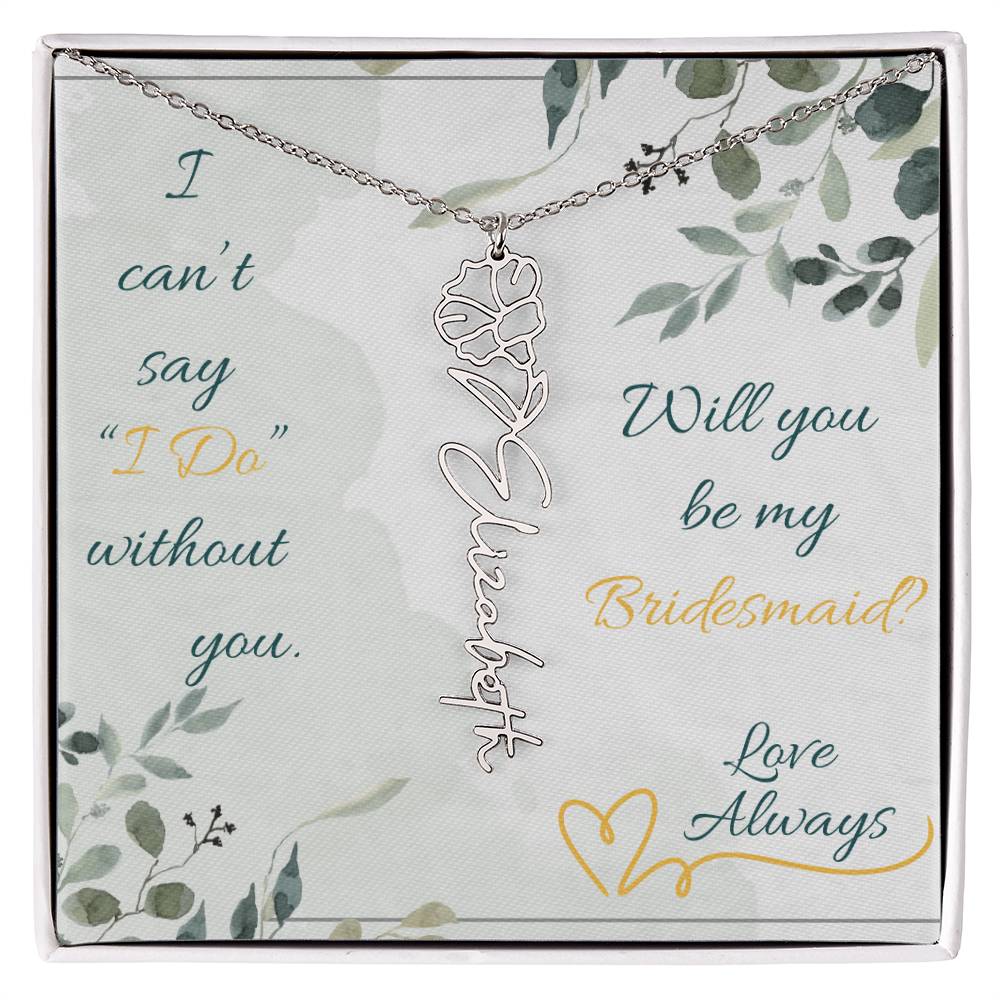 Bridesmaid - Flower Name Necklace