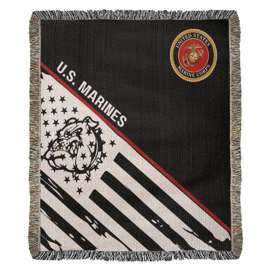 U.S. MARINES (Bull Dog) - Heirloom Woven Blanket