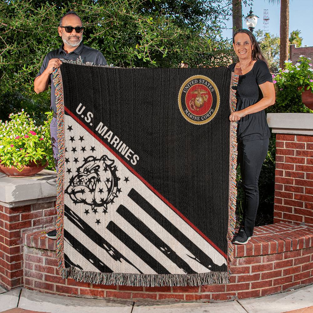 U.S. MARINES (Bull Dog) - Heirloom Woven Blanket