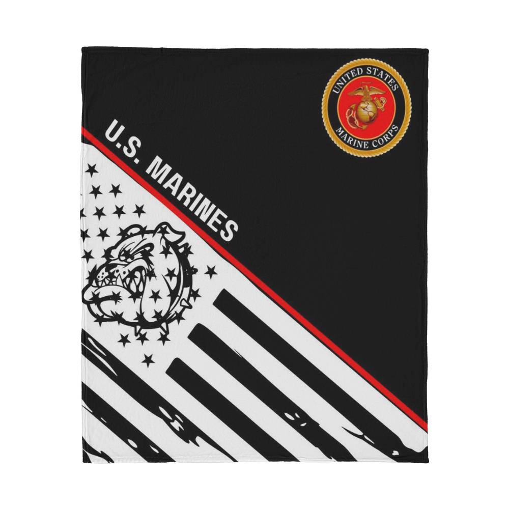 U.S. MARINES (Bull Dog)-Jersey Fleece Blanket