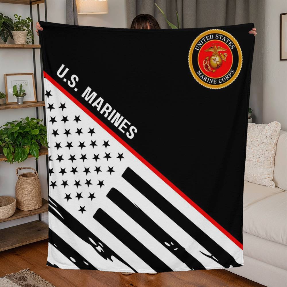 U.S. MARINES-Jersey Fleece Blanket