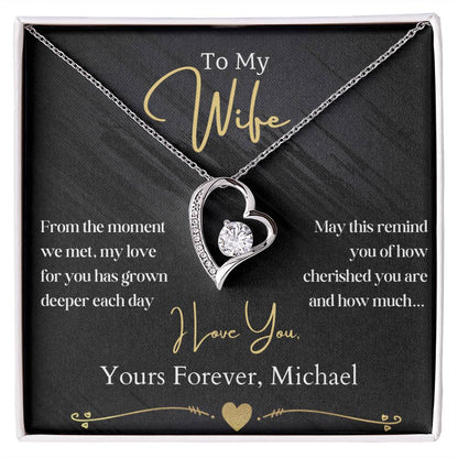 To My Wife- You're So Cherished - Heart Necklace