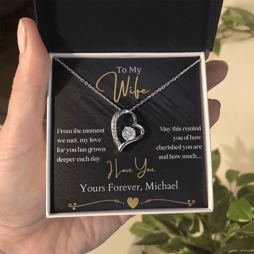 To My Wife- You're So Cherished - Heart Necklace