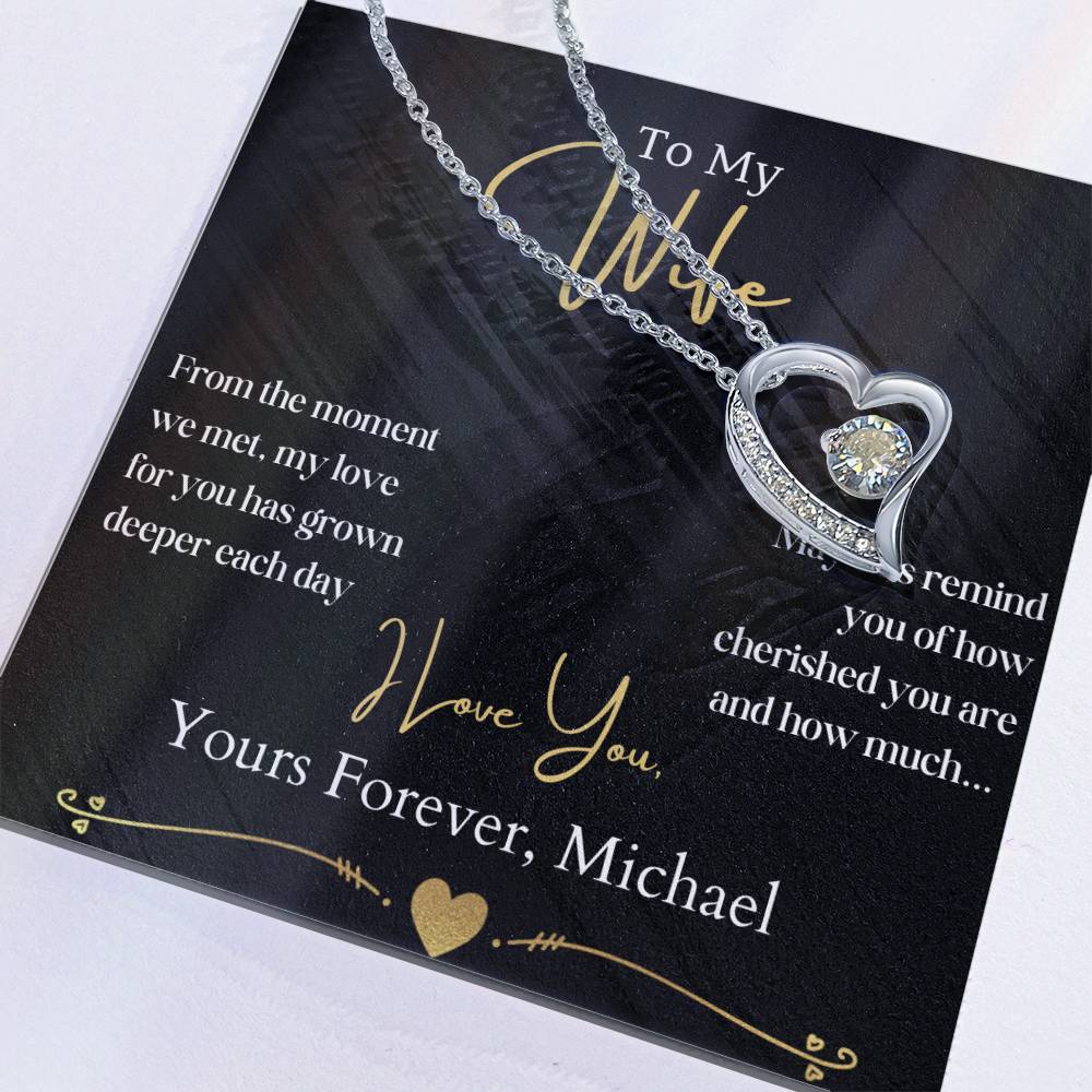 To My Wife- You're So Cherished - Heart Necklace