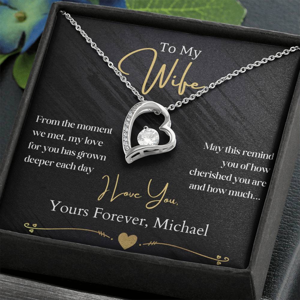 To My Wife- You're So Cherished - Heart Necklace