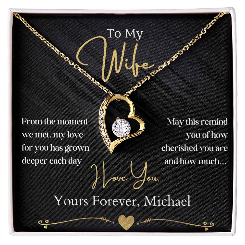 To My Wife- You're So Cherished - Heart Necklace