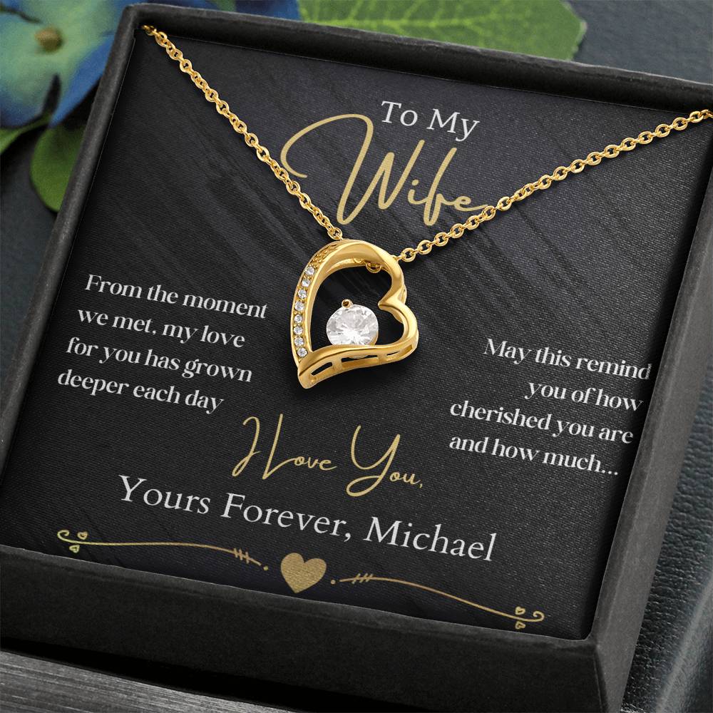 To My Wife- You're So Cherished - Heart Necklace