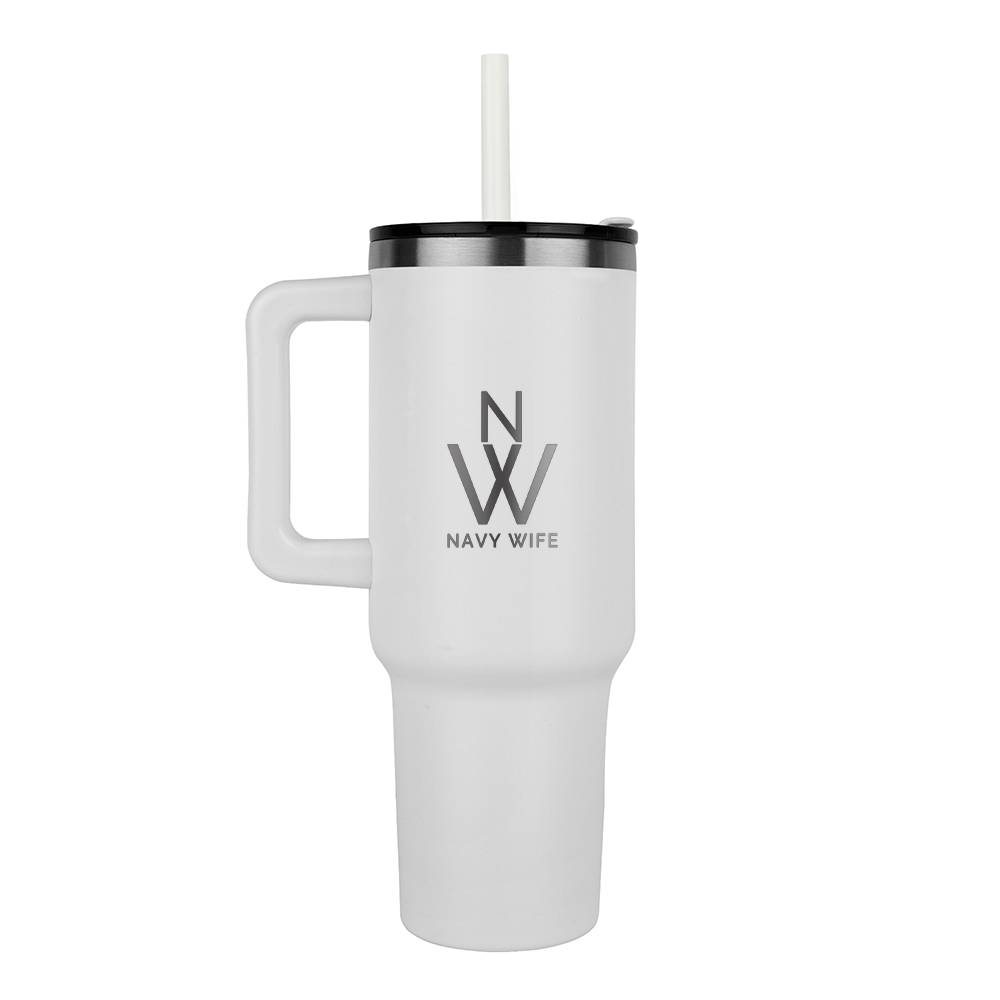 Navy Wife Monogram Tumbler